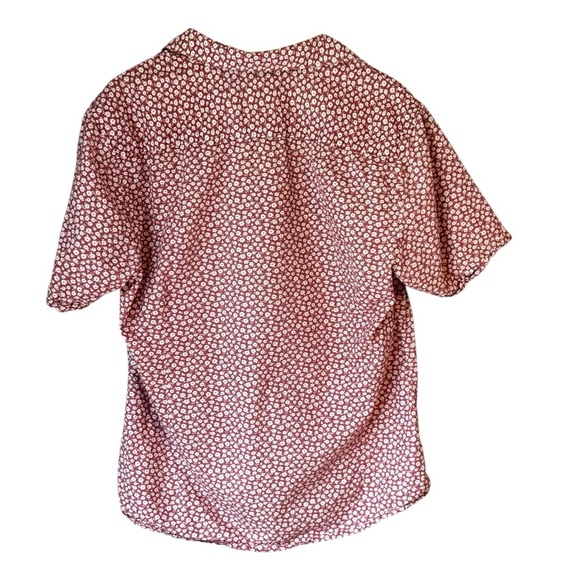 LON NYC Men’s Button Up Floral Print  Light Burgundy Camp Top Sz US L - Picture 2 of 8
